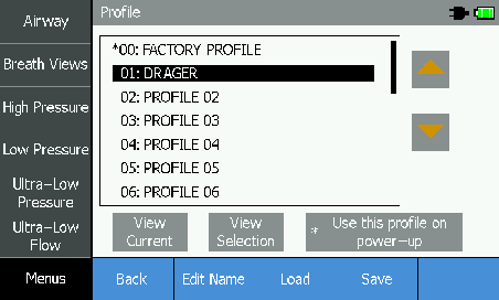 Seleccionar un perfil inicial VT650 y VT900A
